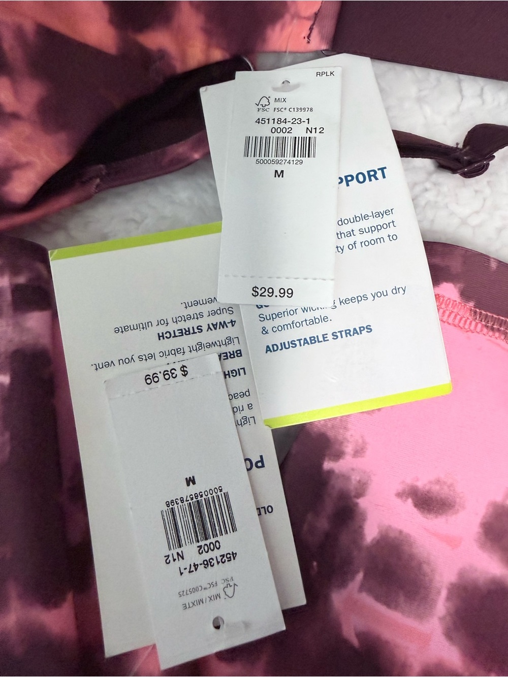 Mi Tie-Dye Leggings & Crop Top Set - Pink & Burgundy - Picture 3 of 4
